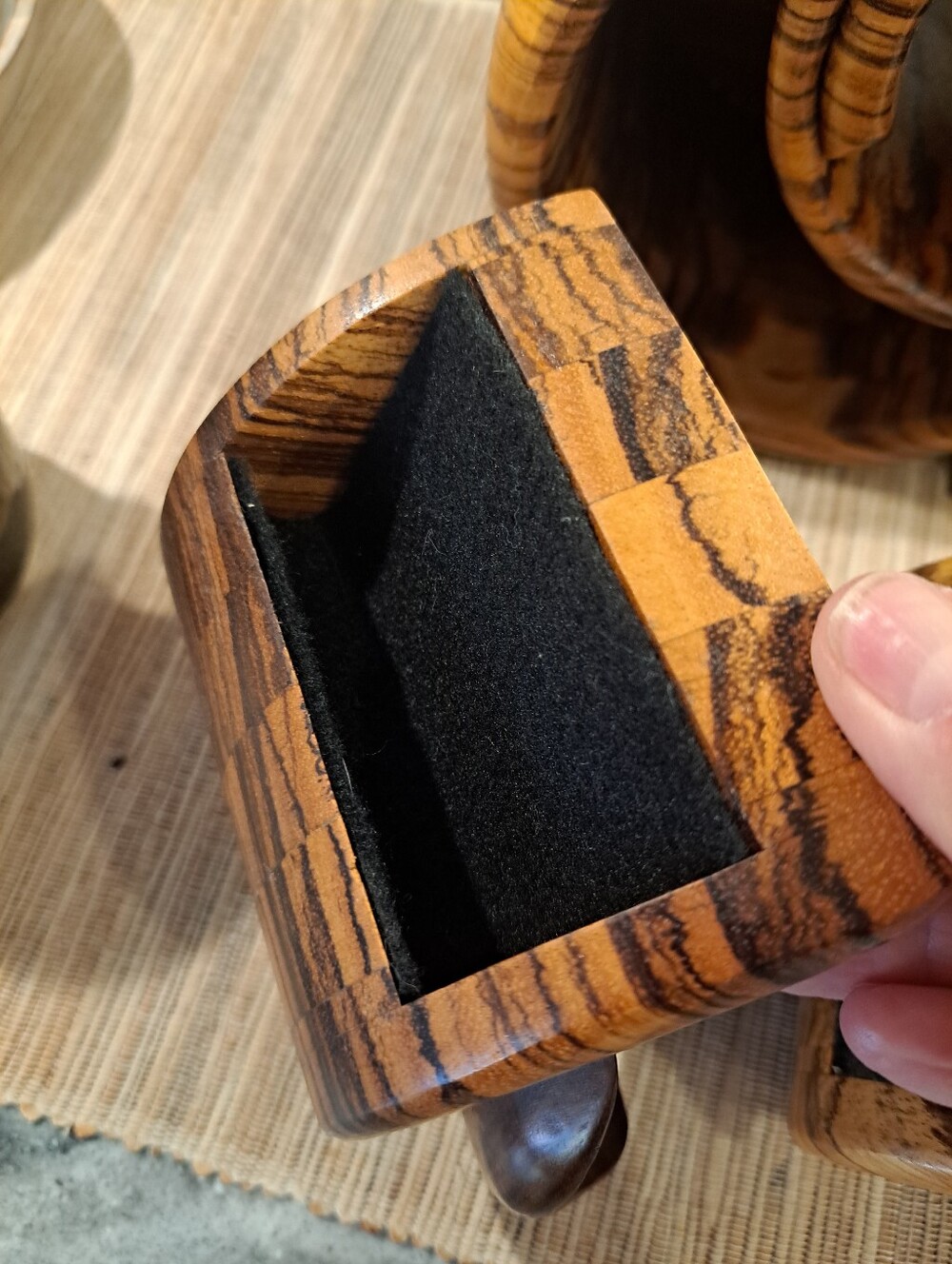 Handmade Bandsaw Wooden Jewelry Trinket Box - Picture 6 of 11